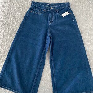 NWT Old Navy High Rise Baggy Wide Leg Culotte Jeans Sz 0